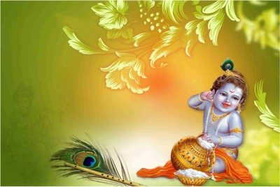 

Bal Krishna Poster for Room Paper Print(12 inch X 18 inch, Rolled)