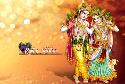 

Lord Shri Radhe Krishna Poster for Room Paper Print(12 inch X 18 inch, Rolled)
