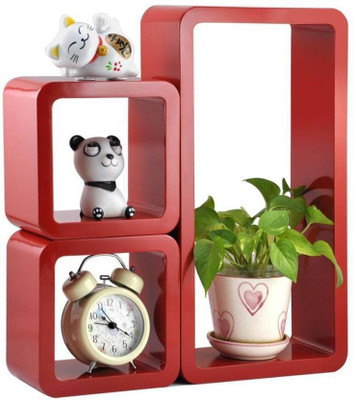 

CraftOnline WALL SHELF Wooden Wall Shelf(Number of Shelves - 3, Red)