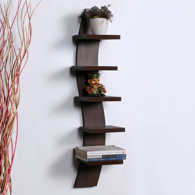 

all crafts art SNAKE MDF Wall Shelf(Number of Shelves - 5, Brown)
