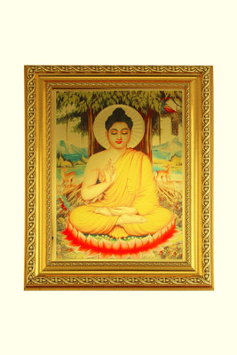 

bm traders Bm Traders Golden Foil Photo Of Buddha In Golden Frame Decorative Showpiece - 36.83 cm(Wooden, Gold)