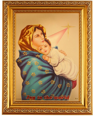 

bm traders Bm Traders Golden Foil Photo Of Mother Mary With Jesus In Golden Frame Decorative Showpiece - 36.83 cm(Wooden, Gold)