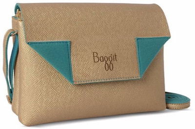 

Baggit Women Casual Gold PU Sling Bag