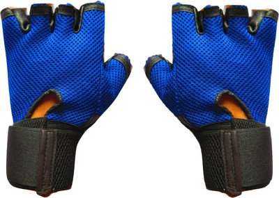

Sunrays Real Leather Gym & Fitness Gloves (Free Size, Red), Blue