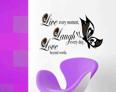 

RNG  Super Adhesive butterfly live every moment wall stickers in gud quality Sticker(Pack of 1, Black;brown