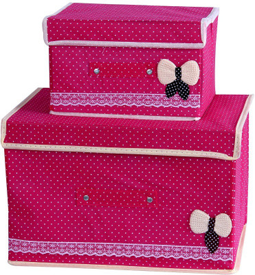 

FullHouz Polka Dots Set Pink Storage Box(Multicolor)