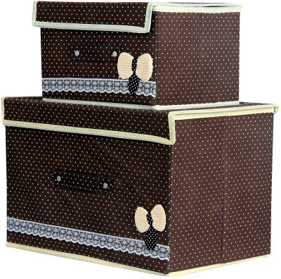

FullHouz Polka Dots Set D Brown Storage Box(Multicolor)