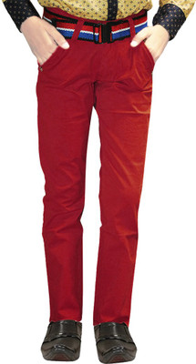 AD & AV Regular Fit Boys Red Trousers