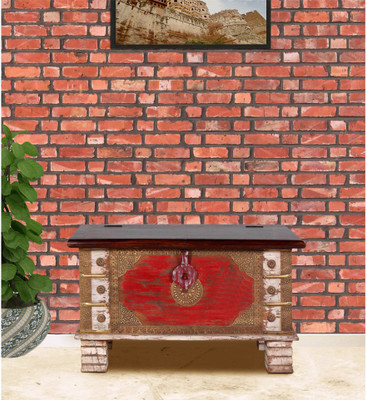 

Vintej Home Trunk Box Solid Wood Box(Finish and Fabric Color - Distressed Leather)