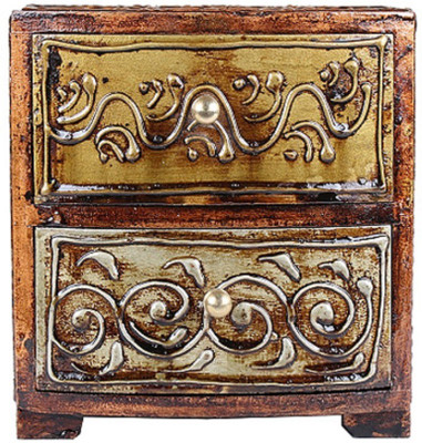 

APKAMART Handicraft Wooden Jewelry Box - Multi Utility Box for Table Decoration and Gifts Makeup and Jewllery Vanity Box(Copper)