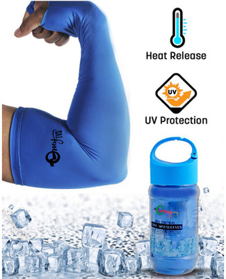 

myTVS Polyester Arm Sleeve For Men & Women(Free, Blue)