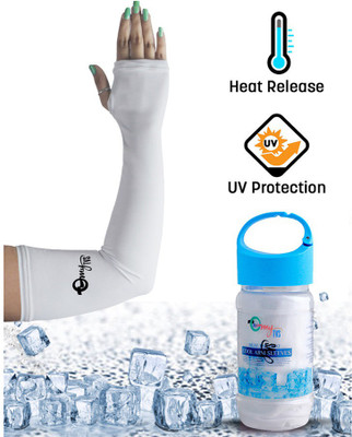 

myTVS Polyester Arm Sleeve For Men & Women(Free, White)