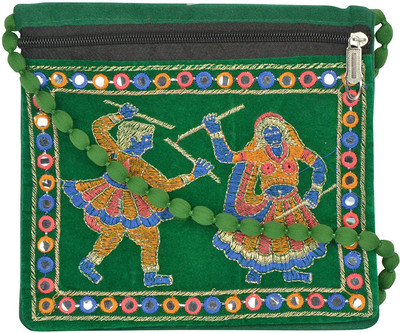 

Hind Hastkala G-51 Sling Bag(Green, 5 inch)
