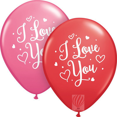 

PartyballoonsHK Printed I LOVE YOU Balloon(Pink, Red, Pack of 30)