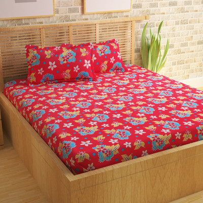 41% OFF on Story@Home 120 TC Cotton Double Floral Bedsheet(1 Double Bedsheet With 2 Pillow Covers, Red) 41% OFF on Story@Home 120 TC Cotton Double Floral Bedsheet(1 Double Bedsheet With 2 Pillow Covers, Red)