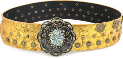 

TONY BROWN Women Casual, Party, Evening Gold Texas Leatherite Belt