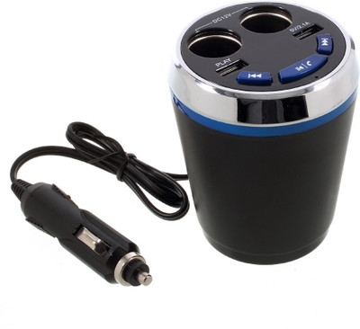 

F2s Multifunction Cup Design Bluetooth Dual USB Cigarette Lighter Car Charger Music Player MP4 Car FM Modulator(Black Bluetooth Included)