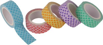 

Kabeer Art Adhesive Paper Tapes Without Dispenser Cartoon Character Colorful and Attractive (Manual)(Set of 5, Multicolor)