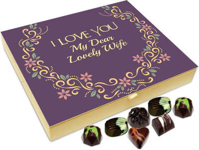 

Chocholik Gift Box - I Love You My Dear Lovely Wife Chocolate Box - 20pc Truffles(240 g)