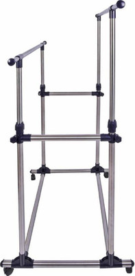 

Sukot Outdoor Clothes Dryer Rack Double Pole Display Stand Hanging Rack Stainless Steel, Plastic Floor Cloth Dryer Stand(Steel)