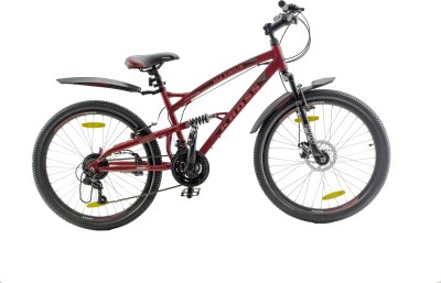 

Kross Maximus 26 Dual Suspension 21 Speed Mountain Bike For Adults Red 26 T Mountain Cycle(21 Gear, Multicolor), Matt red