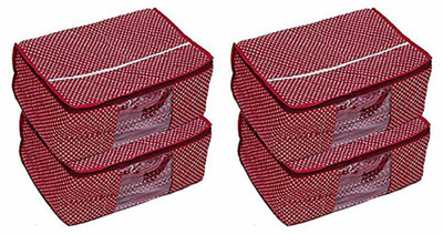 

MOTHERLAND Designer Dotted Superb Printed Regular Cloth Storage Bag (Set of 4) PMSC(Maroon, Red, Blue, Black, Pink)