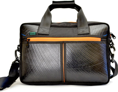 

Ecowings 15 inch Laptop Messenger Bag(Black), Black;orange zip color