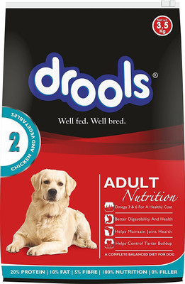 

Drools Drools Chicken and Vegetable Adult Dog Food By Pawsitively Pet Care -3.5 Kg Chicken 3.5 kg Dry Dog Food