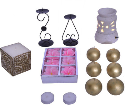 

Indigo Creatives Diwali Designer Diwali decoration henna + Ball Candle, floating candles, aroma diffuser, etc Combo pack 20090 Prayer Kit