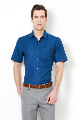 VAN HEUSEN Men Solid Formal Blue Shirt
