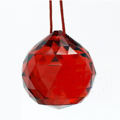 

Starstell Faceted Red Crystal Ball Decorative Showpiece - 4 cm(Crystal, Red)