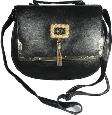 

Bizarre Vogue Women Casual Black PU Sling Bag