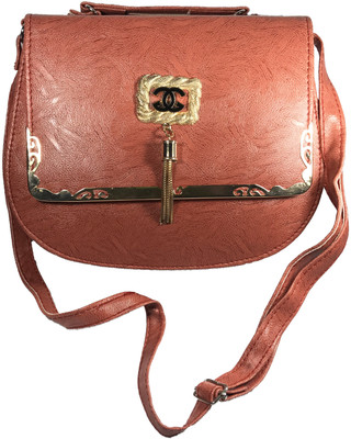 

Bizarre Vogue Women Casual Orange PU Sling Bag