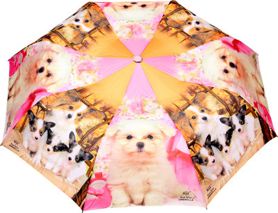 

FabSeasons Fancy Printed Umbrella for Rains and All Seasons Umbrella(Pink, Yellow)
