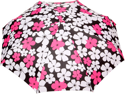 

FabSeasons Fancy Printed Umbrella for Rains and All Seasons Umbrella(Black, White)