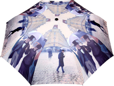 

FabSeasons Fancy Printed Umbrella for Rains and All Seasons Umbrella(Black, Grey)
