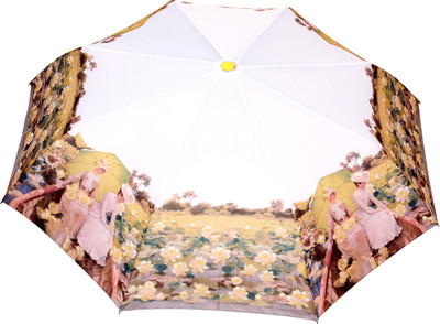 

FabSeasons Fancy Printed Umbrella for Rains and All Seasons Umbrella(While, Orange)