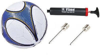 

Nivia Combo of 3, Vega Football Size:  , Vixen Pump, and Needle Football - Size: (Pack of 1, Multicolor, White & blue