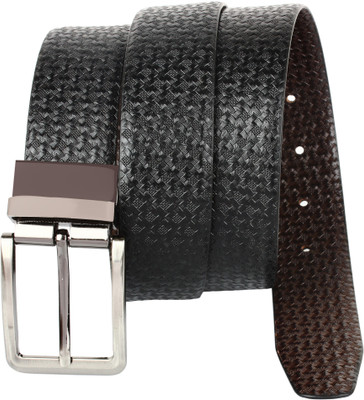

CREATURE Men Formal Black Genuine Leather Reversible Belt