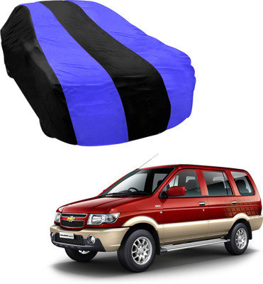 Purpleheart Car Cover For Chevrolet Tavera (Without Mirror Pockets)(Black, Blue)