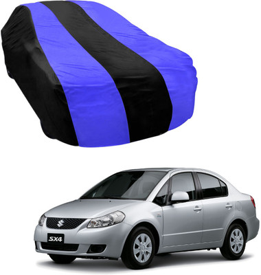 Purpleheart Car Cover For Maruti Suzuki SX4 (Without Mirror Pockets)(Black, Blue)