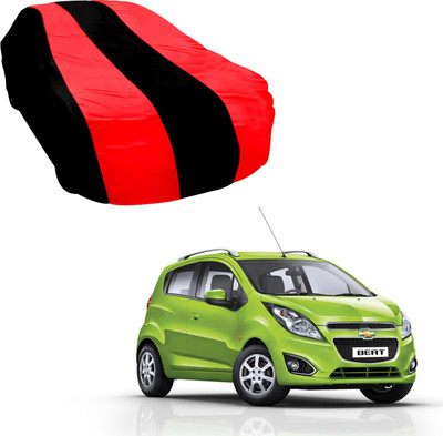 Purpleheart Car Cover For Chevrolet Beat (Without Mirror Pockets)(Black, Red)