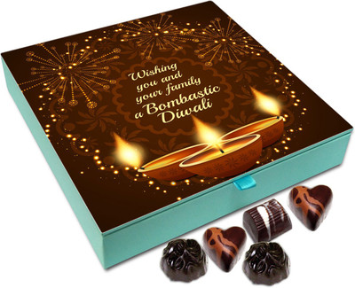 

Chocholik Diwali Gift - Wishing You And Your Family A Bombastic Diwali Chocolate Box - 9pc Truffles(108 g)