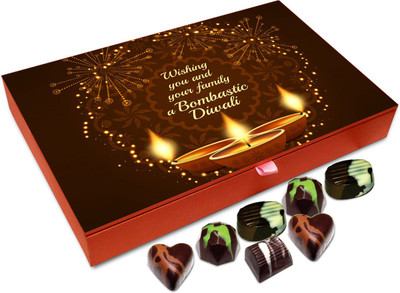 

Chocholik Diwali Gift - Wishing You And Your Family A Bombastic Diwali Chocolate Box - 12pc Truffles(144 g)