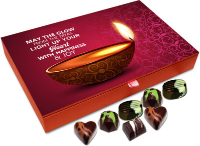 

Chocholik Diwali Gift - On This Diwali Light Up Your Heart Chocolate Box - 12pc Truffles(144 g)