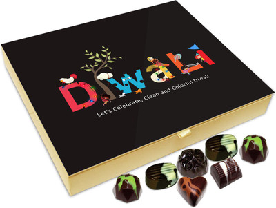 

Chocholik Diwali Gift Box - Lets Celebrate Clean And Colorful Diwali Chocolate Box - 20pc Truffles(240 g)