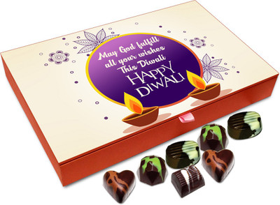 

Chocholik Diwali Gift Box - May God Fulfill All Your Wishes On This Diwali Chocolate Box - 12pc Truffles(144 g)