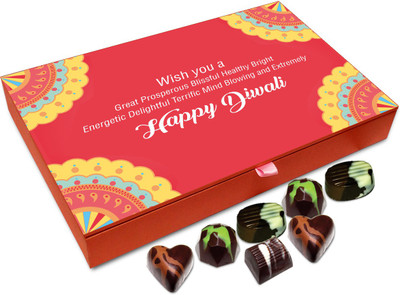 

Chocholik Diwali Gift Box - Wish You A Prosperous Diwali Chocolate Box - 12pc Truffles(144 g)