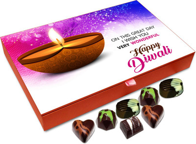 

Chocholik Diwali Gift - On This Great day I Wish You Happy Diwali Chocolate Box - 12pc Truffles(144 g)