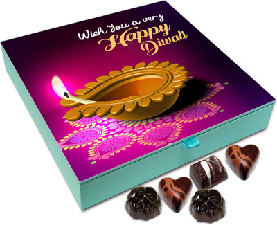 

Chocholik Diwali Gift - Wish You A Very happy Diwali Chocolate Box - 9pc Truffles(108 g)
